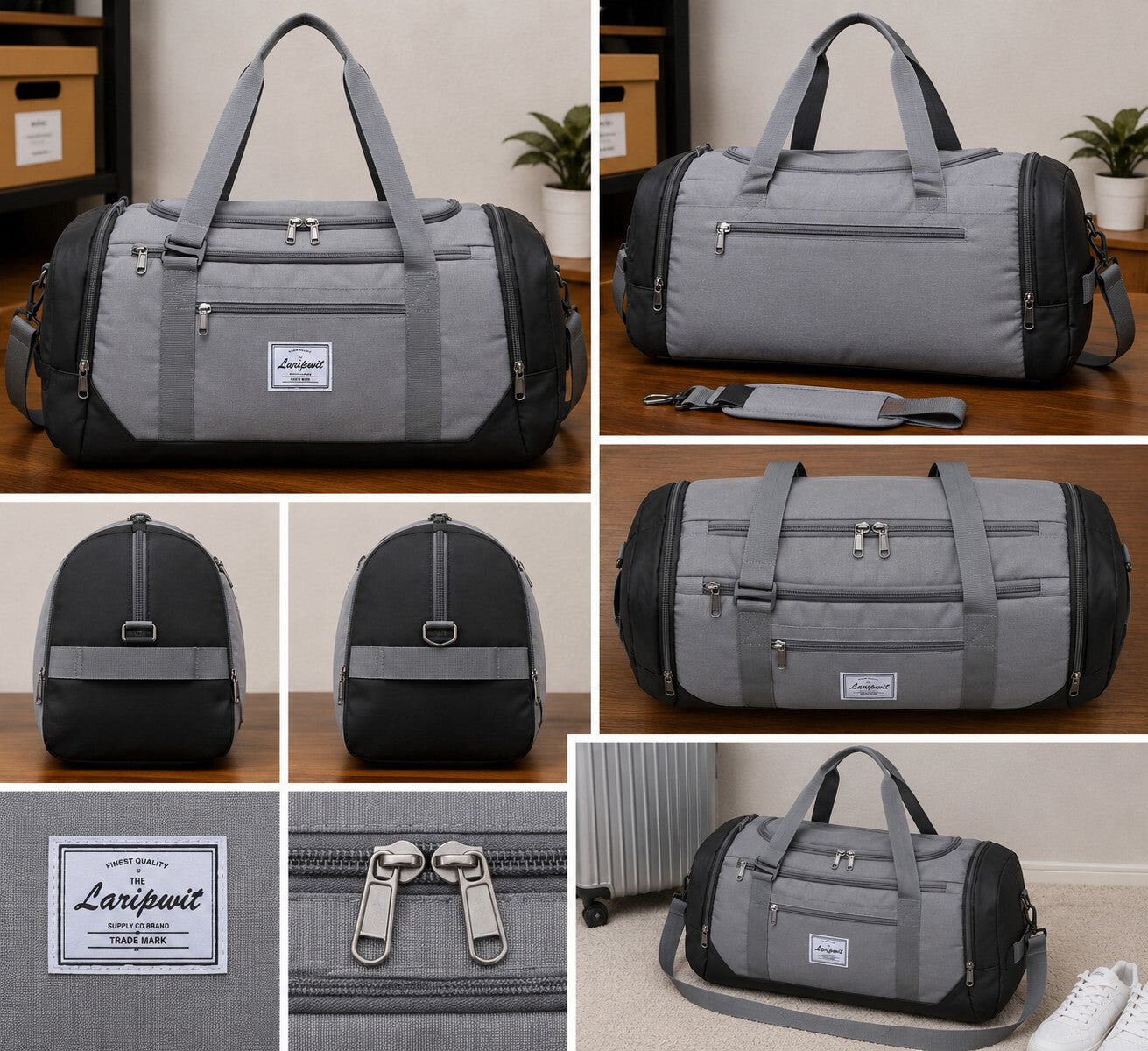 40L Travel Duffel Backpack Gym Bag Shoe Wet Pocket