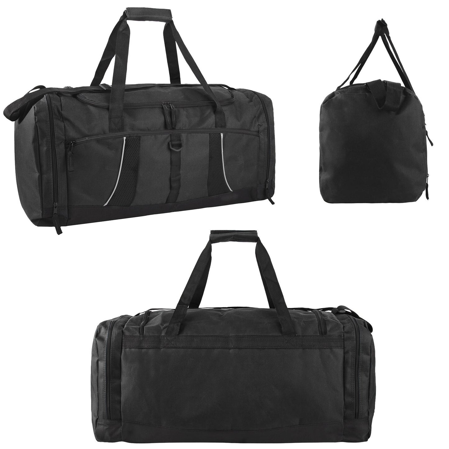 26 Inch 79L Duffel Bag Travel Gym Sports Shoulder Strap Black