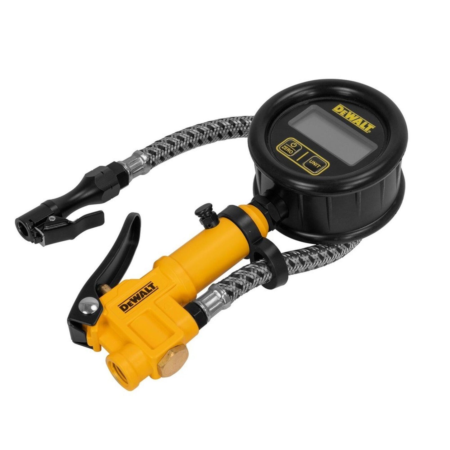 DEWALT DXCM024-0411 2.5 in. Digital Inflator with 12 in. Steel Braided Hose New