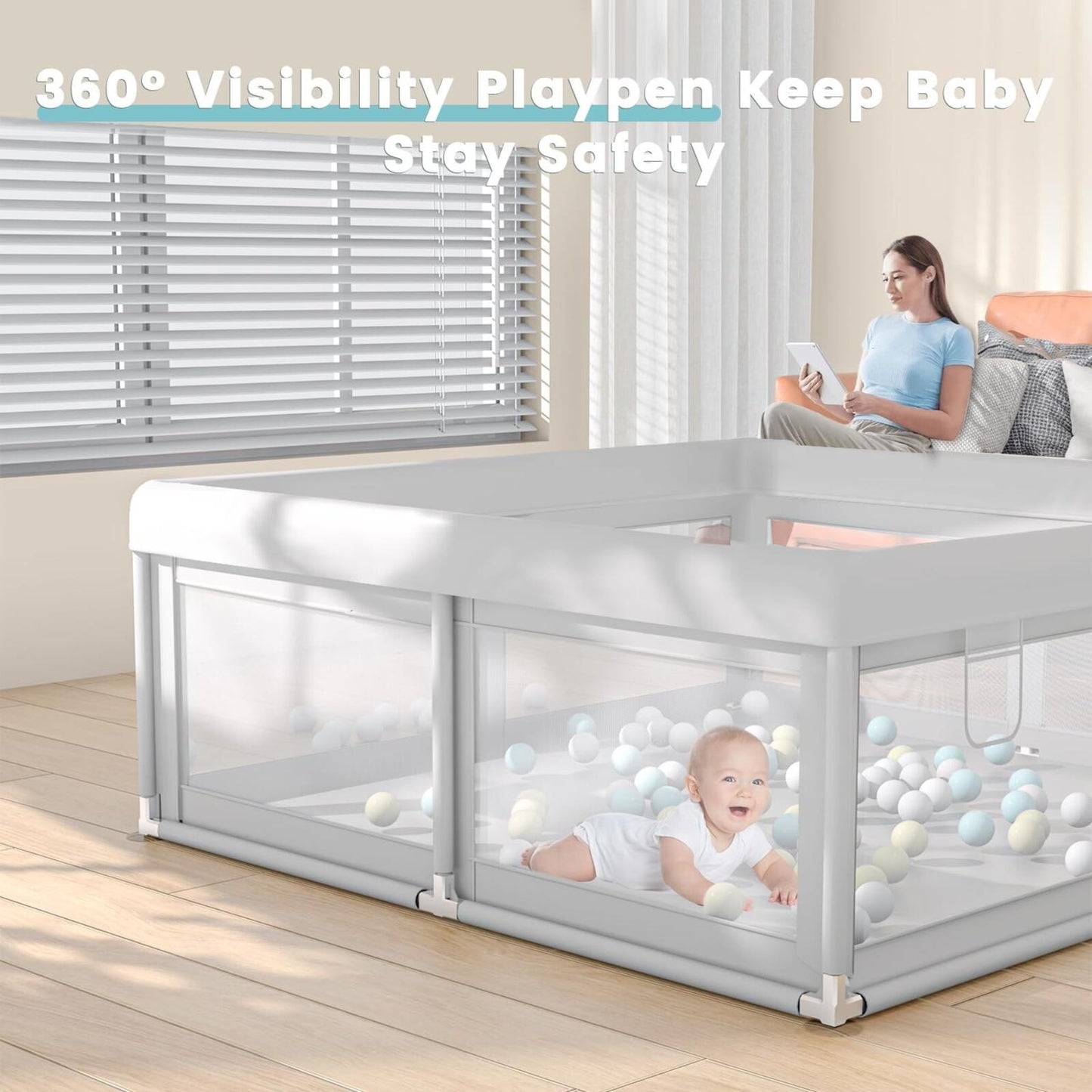Baby Playpen 50X50 Inch, Play Pens for Babies and Toddlers Baby Fence Play Yards
