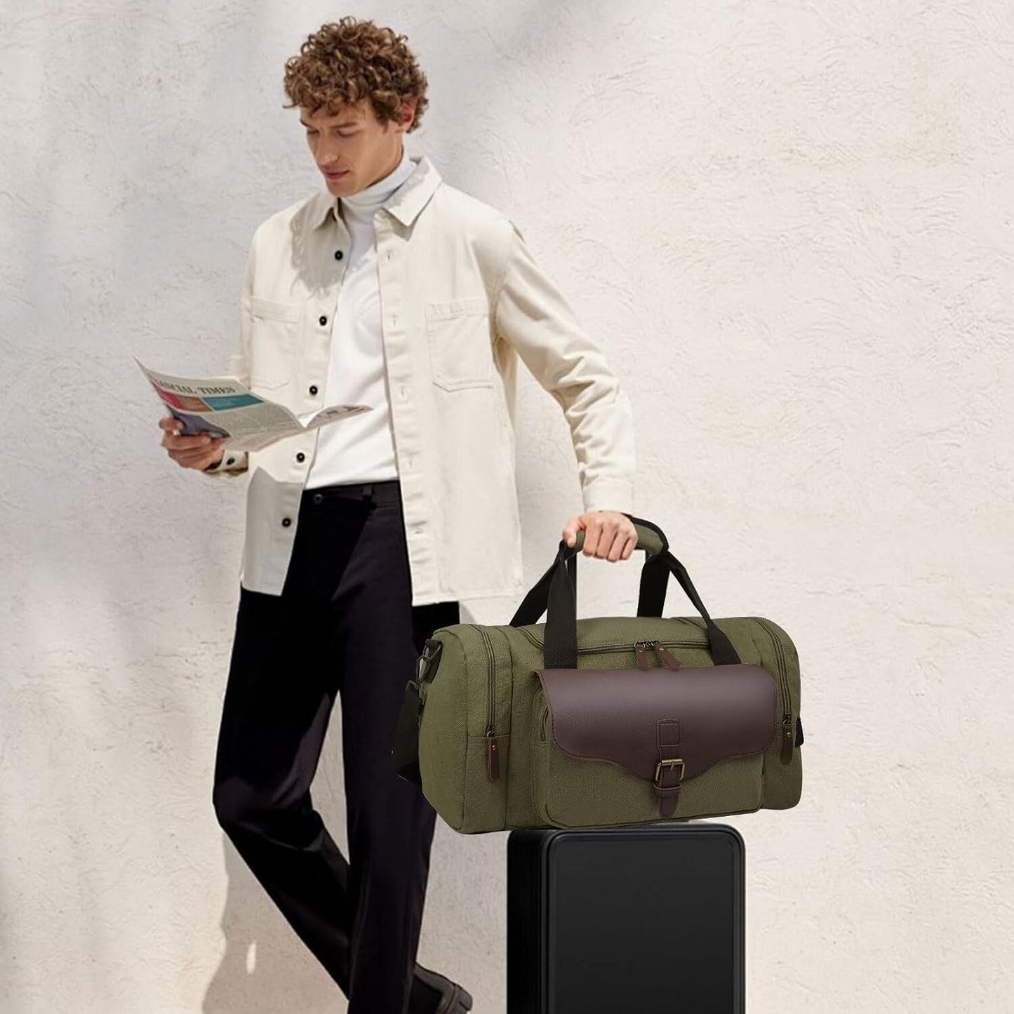 22L Lightweight Canvas Travel Duffle Bag Overnight Carry On