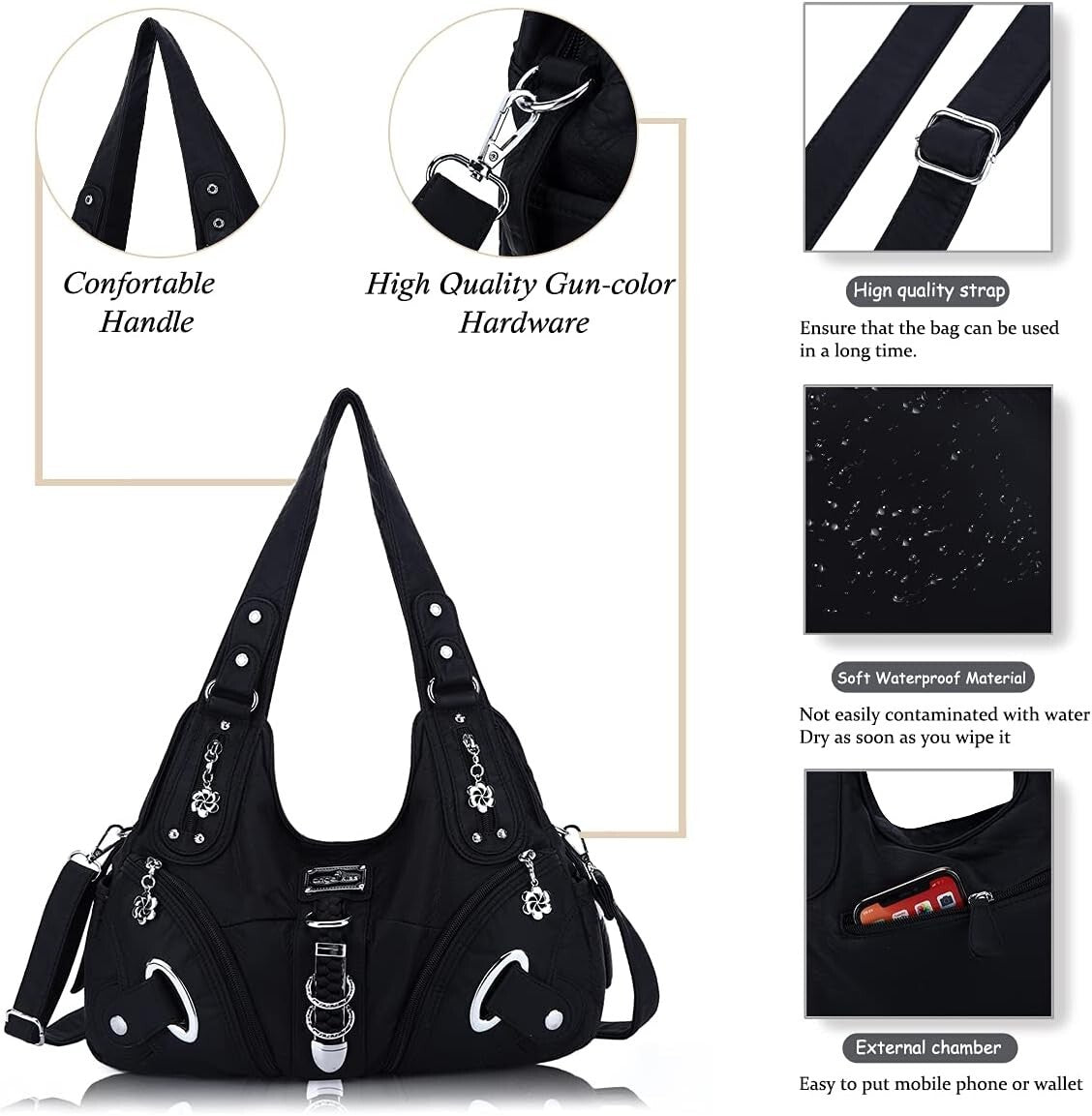 Angelkiss Women's Hobo Purse Handbag Daily Shoulder Bag