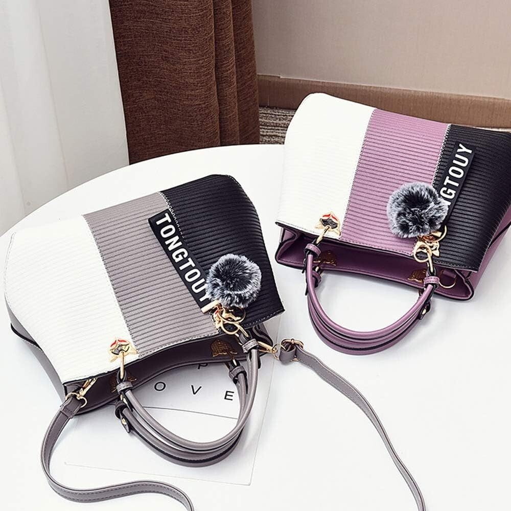 Women's PU Leather Satchel Shoulder Tote Handbag Purse