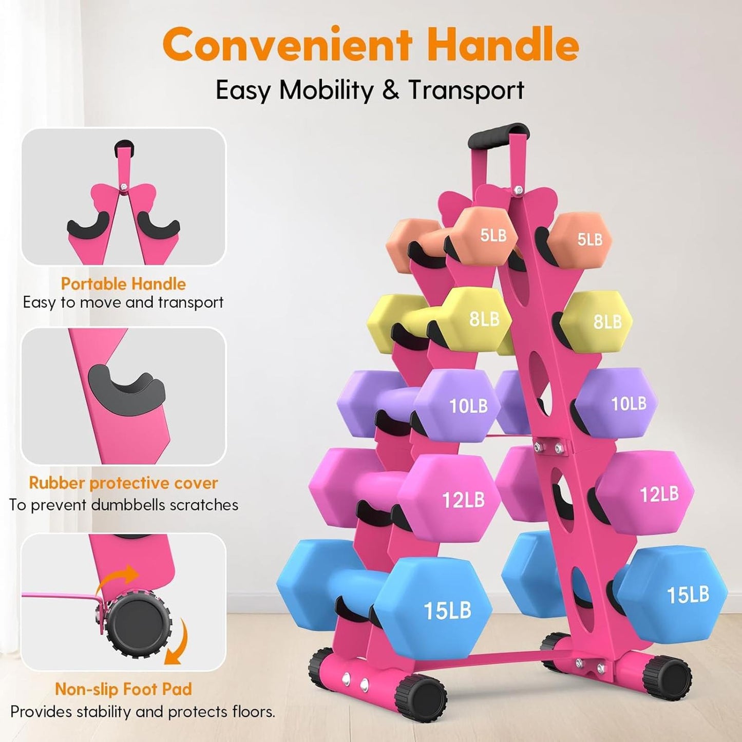 5 Tier A-Frame Dumbbell Rack Stand Only Home Gym Weight Storage