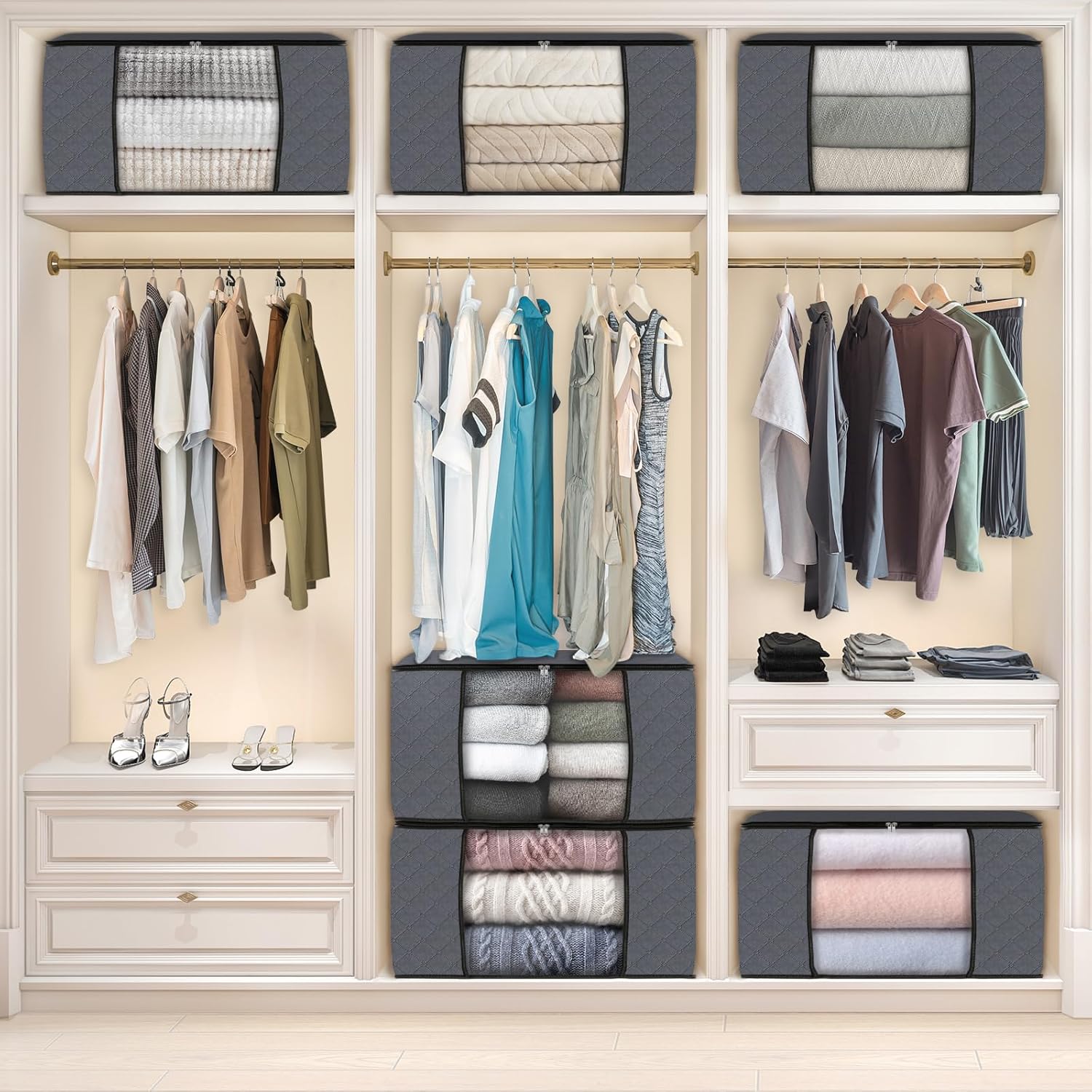 Foldable Clothes Storage Bags (6 Pack)