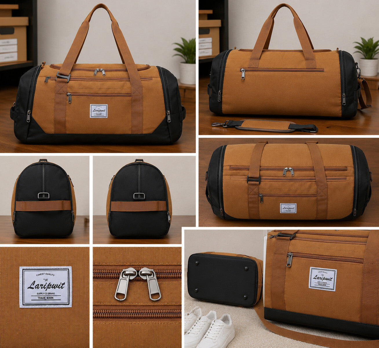 40L Travel Duffel Backpack Gym Bag Shoe Wet Pocket