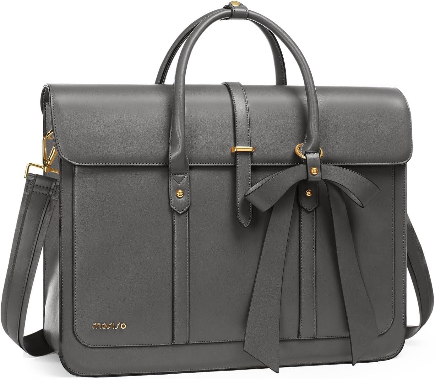 Women's PU Leather Laptop Bag Convertible Backpack Bowknot