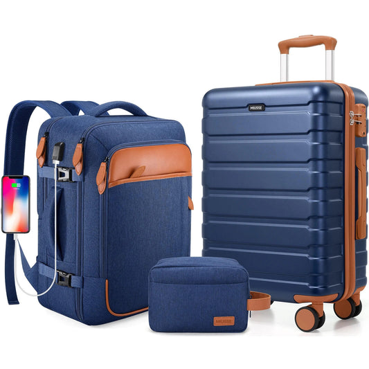 Carry on Luggage Set 3 Piece Hard Shell Luggage Sets with YKK Zipper Spinner Whe