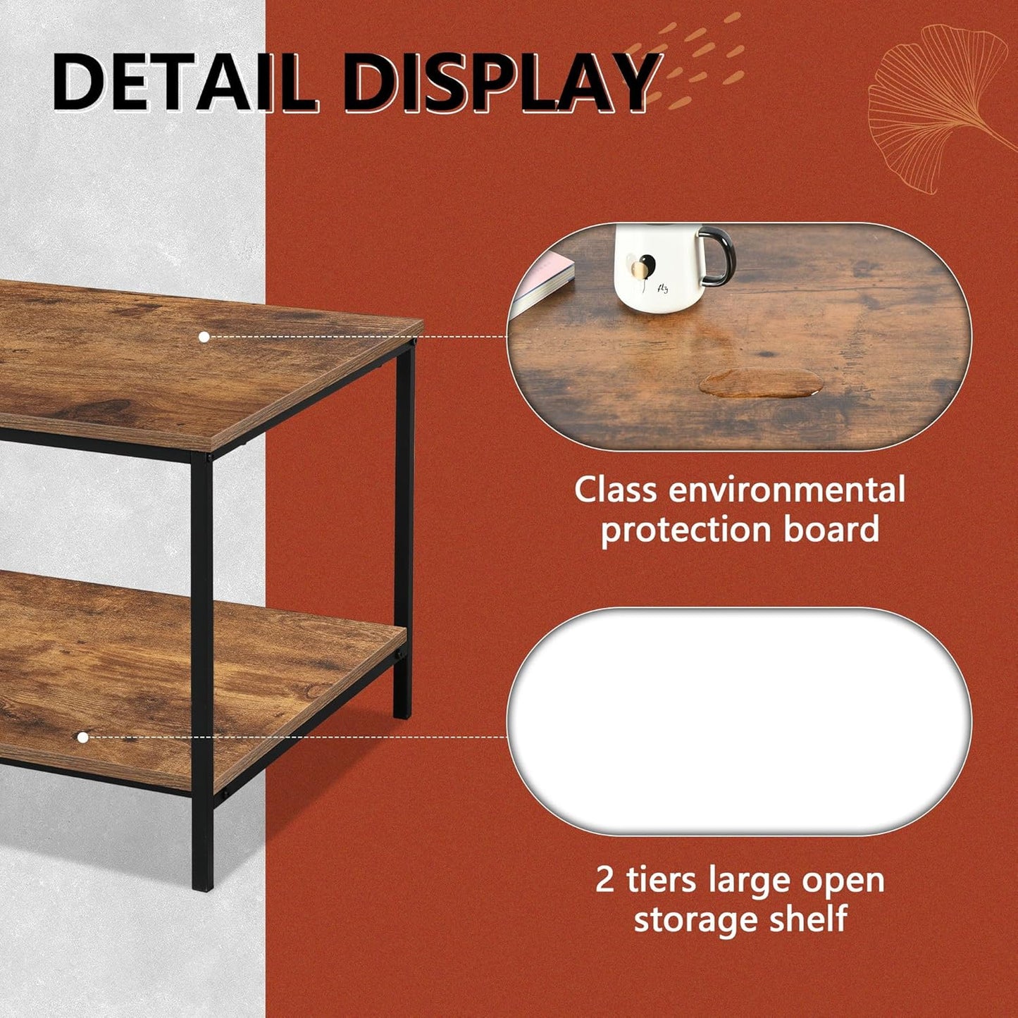 Coffee Table With Storage Shelf