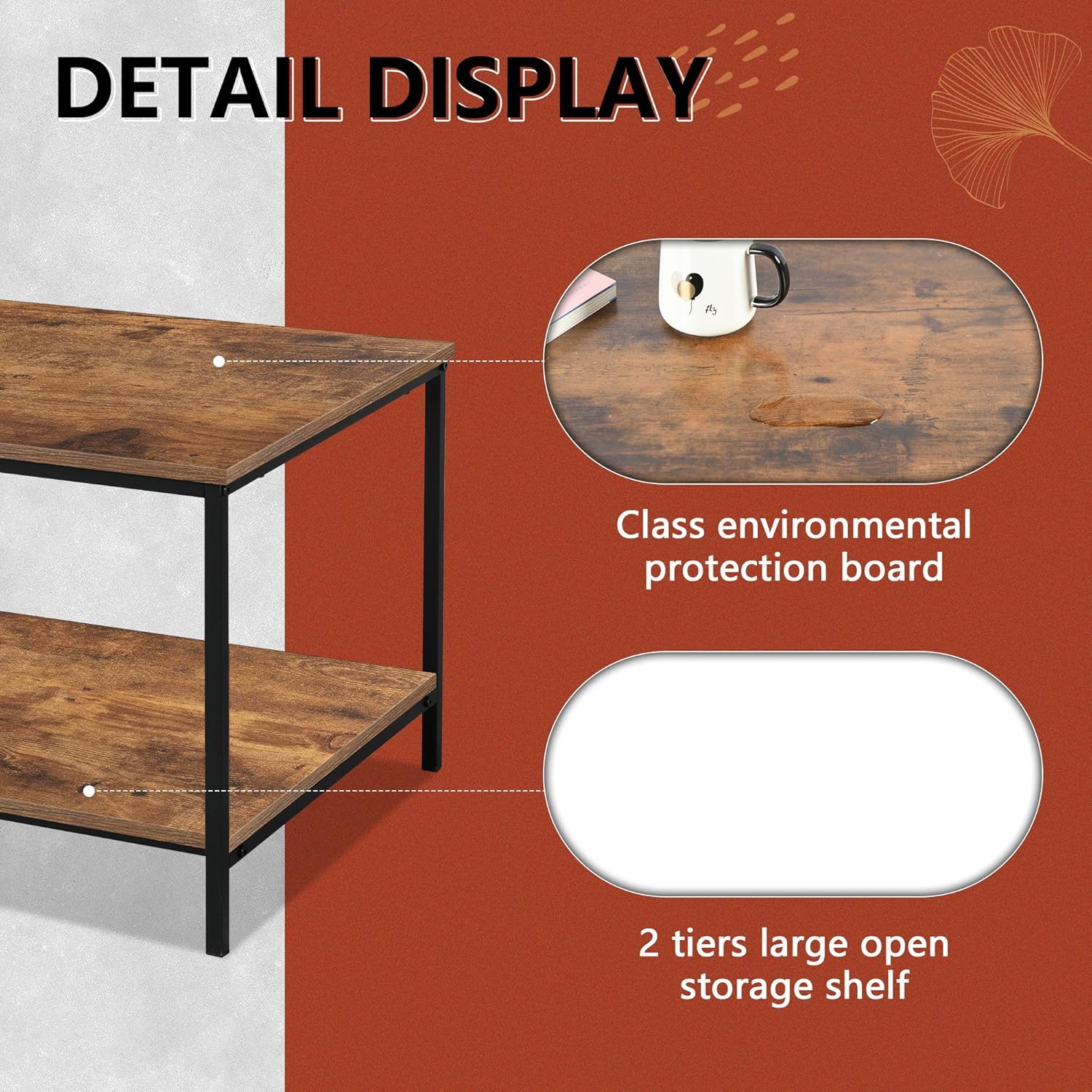 Coffee Table With Storage Shelf