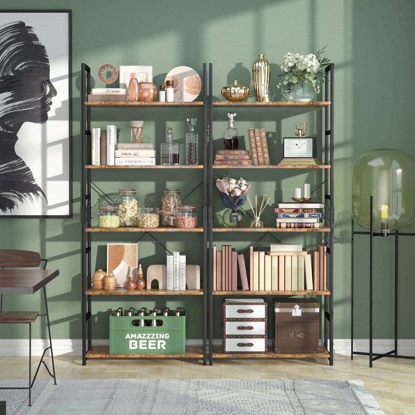 5 Tier Bookshelf for Bedroom, Office or Living Room