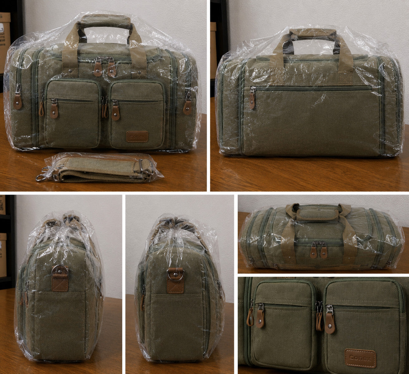 50L Expandable Duffle Bag Water Resistant Pocket Carry On