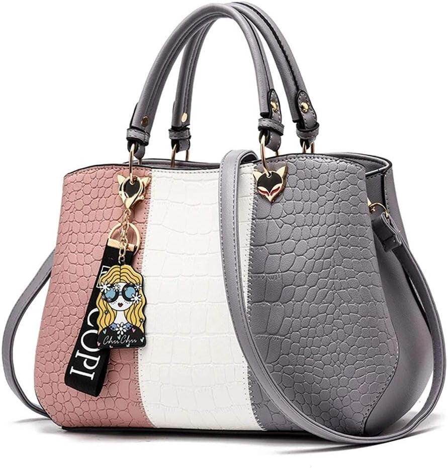 Women's PU Leather Satchel Shoulder Tote Handbag Purse
