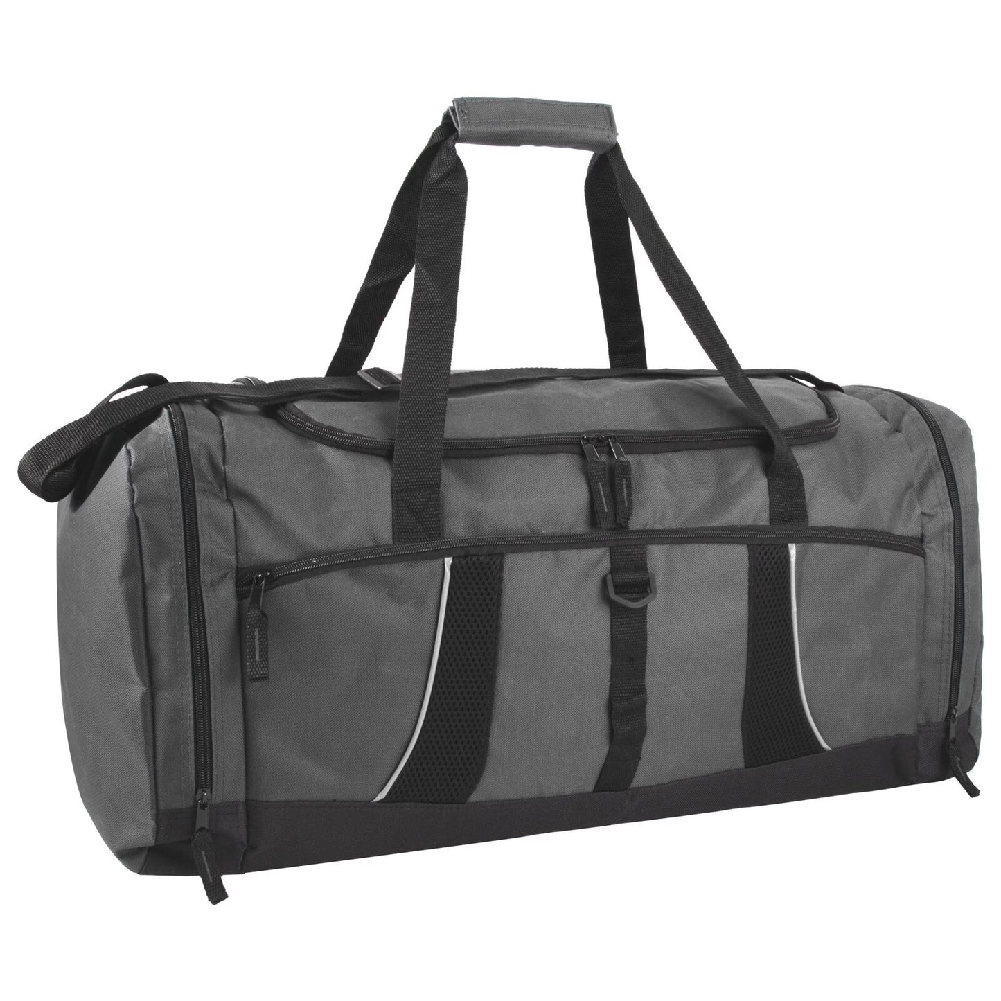 26 Inch 79L Duffel Bag Travel Gym Sports Shoulder Strap Gray