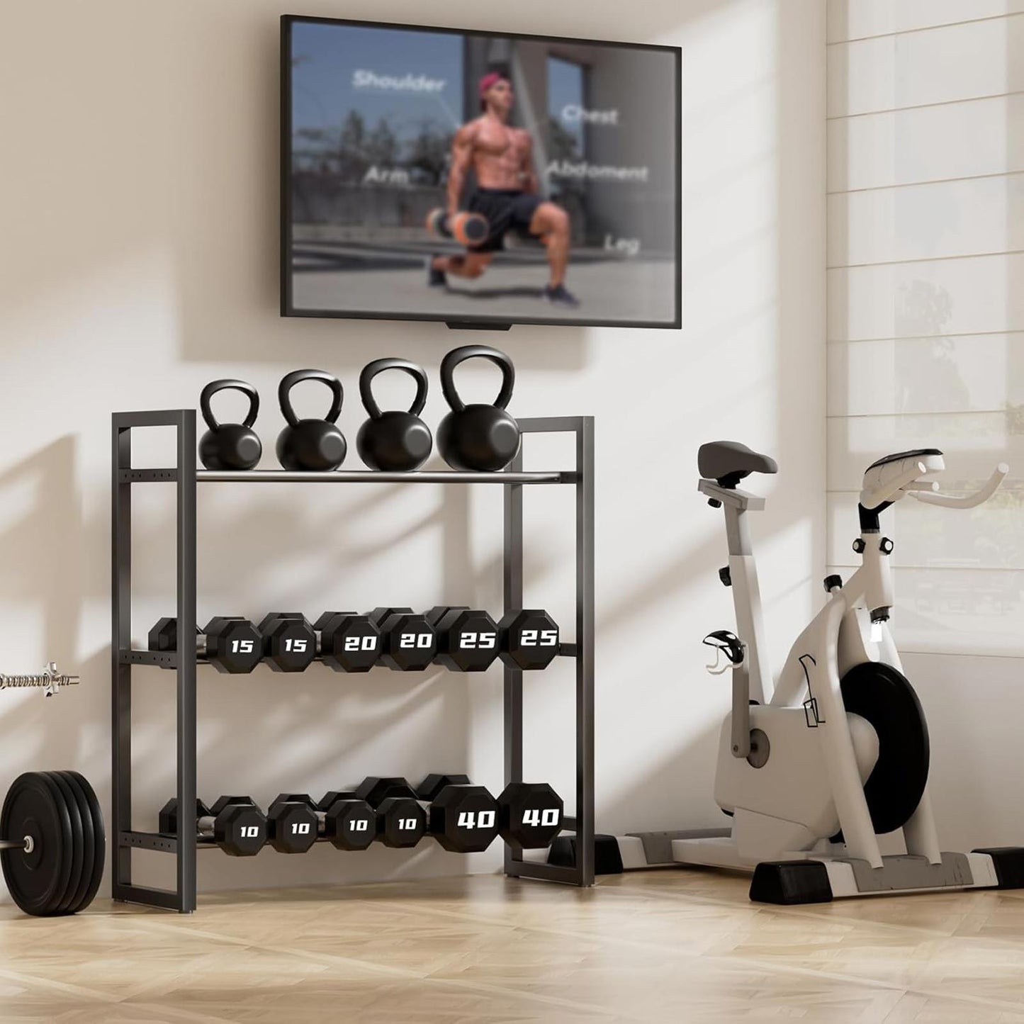 3-Tier Dumbbell Rack Weight Stand Only Home Gym Storage Up to 390Lb