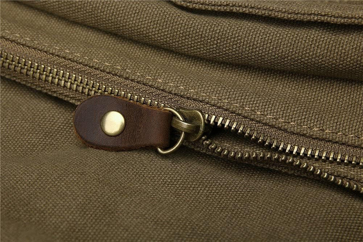 Vintage Leather Canvas Laptop Bag Messenger Bags Medium