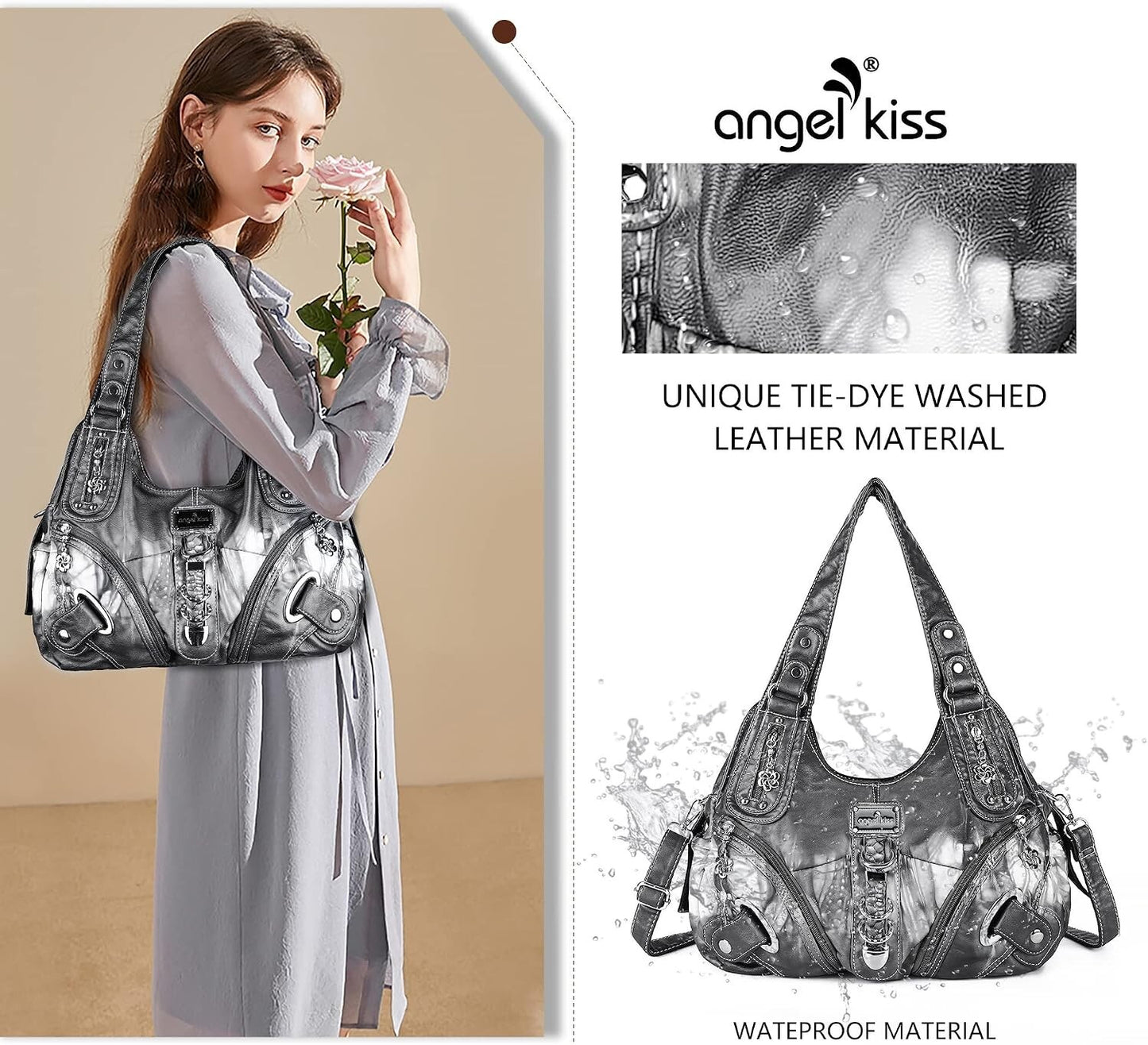 Angelkiss Women's Hobo Purse Large Daily Shoulder Bag