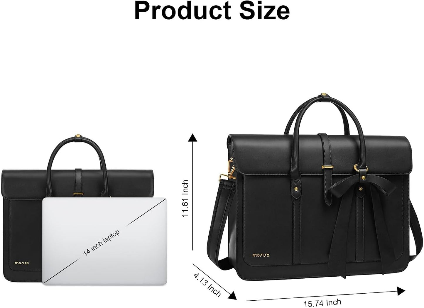 Women's PU Leather Laptop Bag Convertible Backpack Bowknot