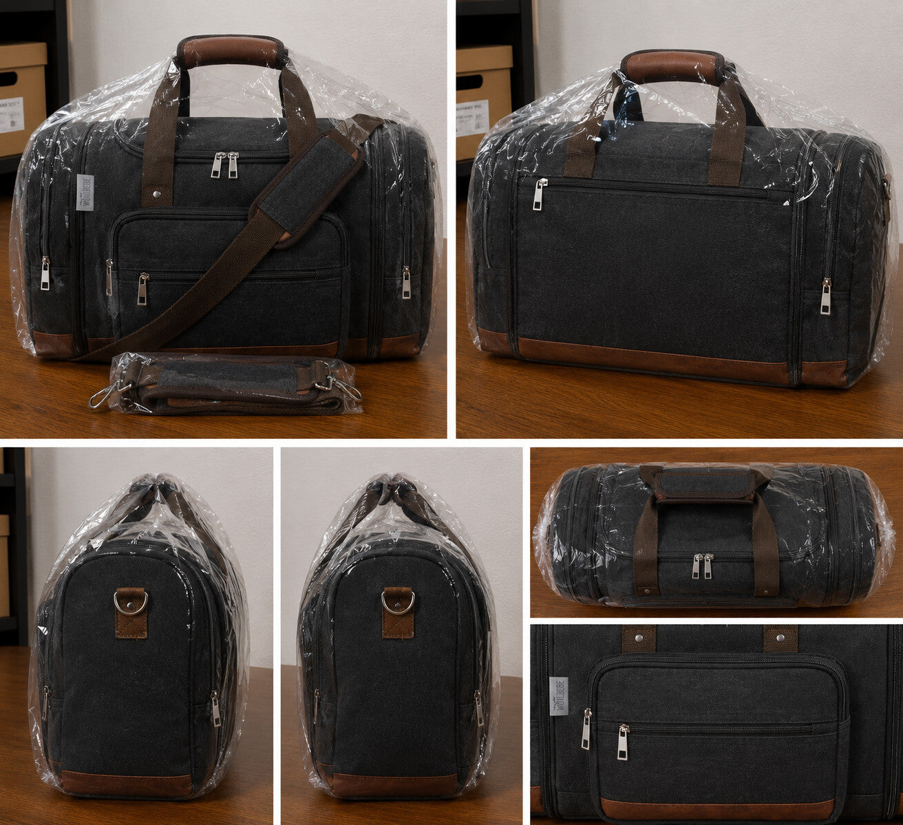 50L Expandable Canvas Travel Duffel Bag Carry On