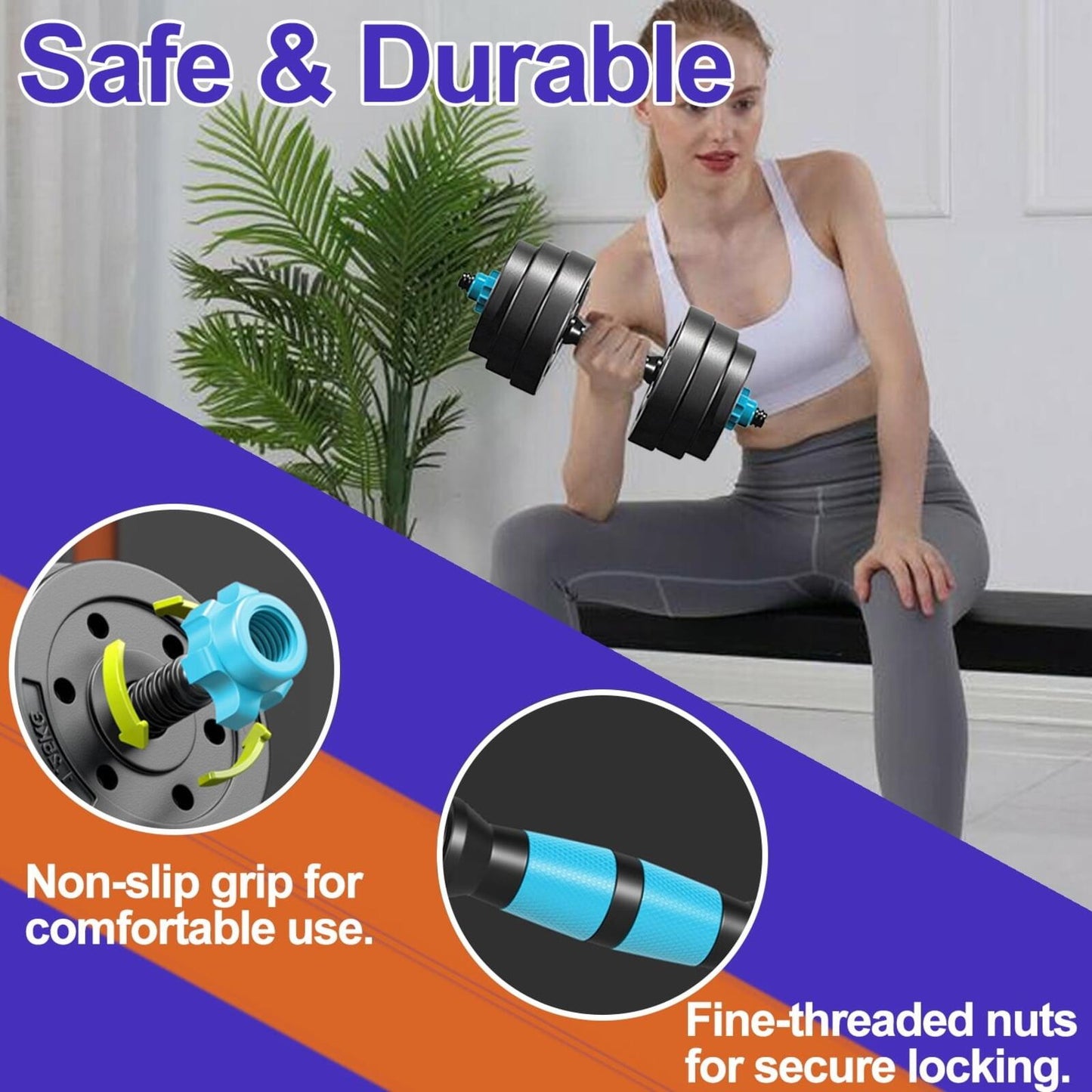 Mancuernas Ajustables, Mancuernas Portátiles 4 En 1 De 45 Lb, Kettlebells, Sopor