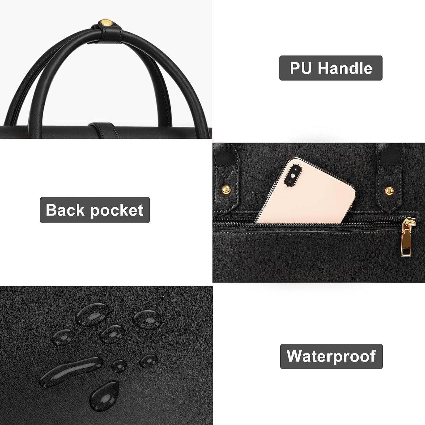 Women's PU Leather Laptop Bag Convertible Backpack Bowknot