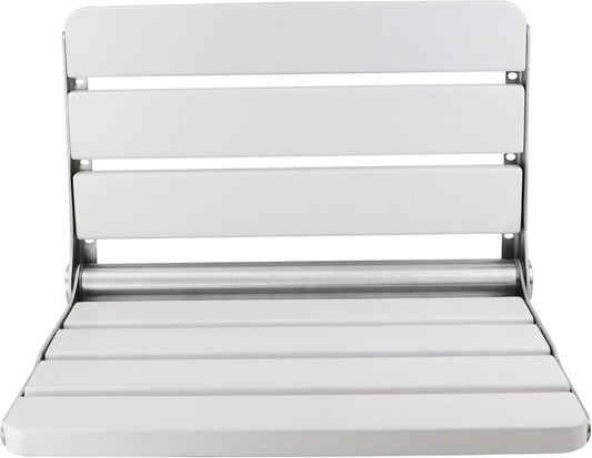 16" Foldable Wall-Mount Shower Seat Bench for Adults 400lb White