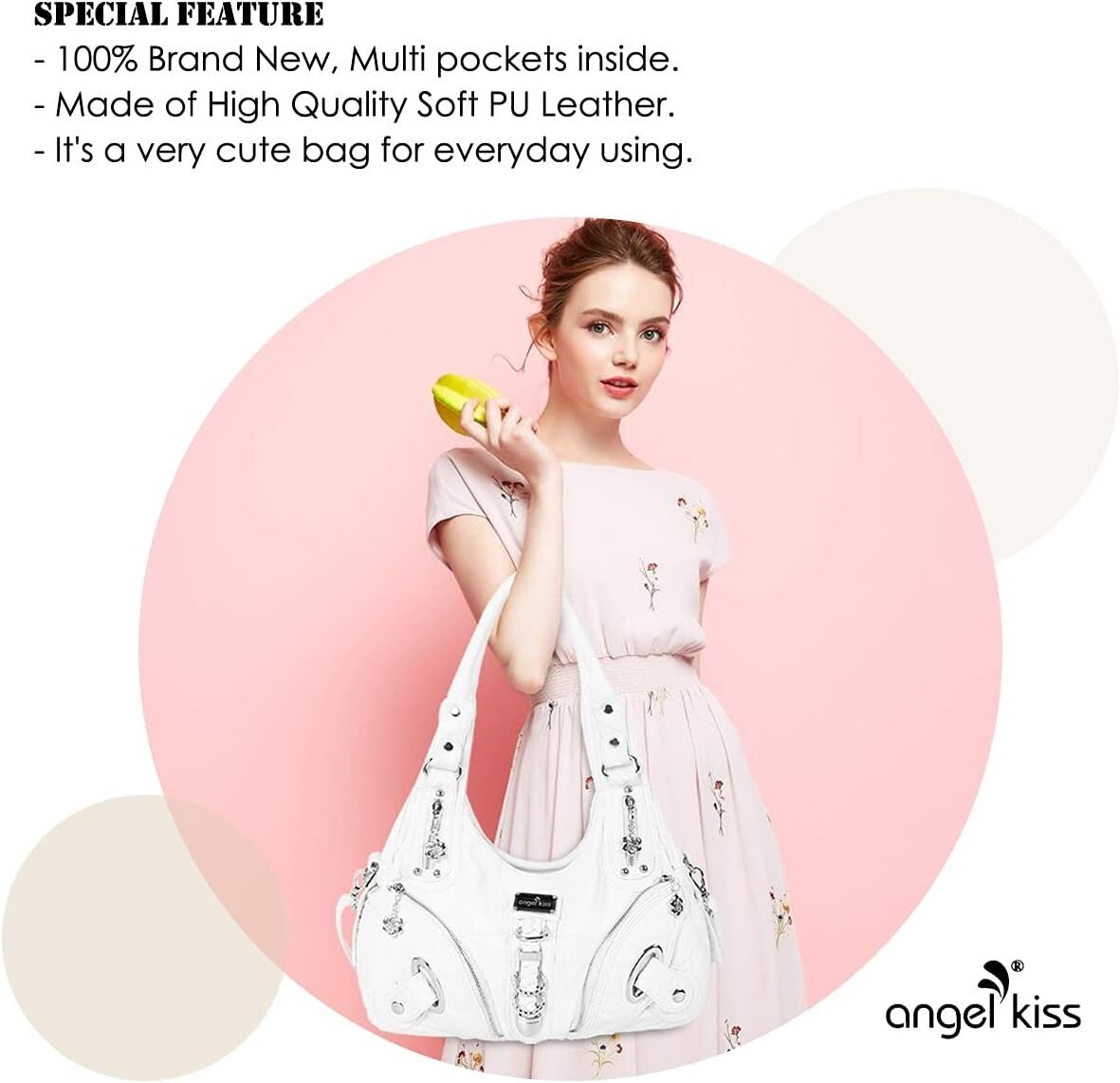 Angelkiss Women's Hobo Purse Large Daily Shoulder Bag