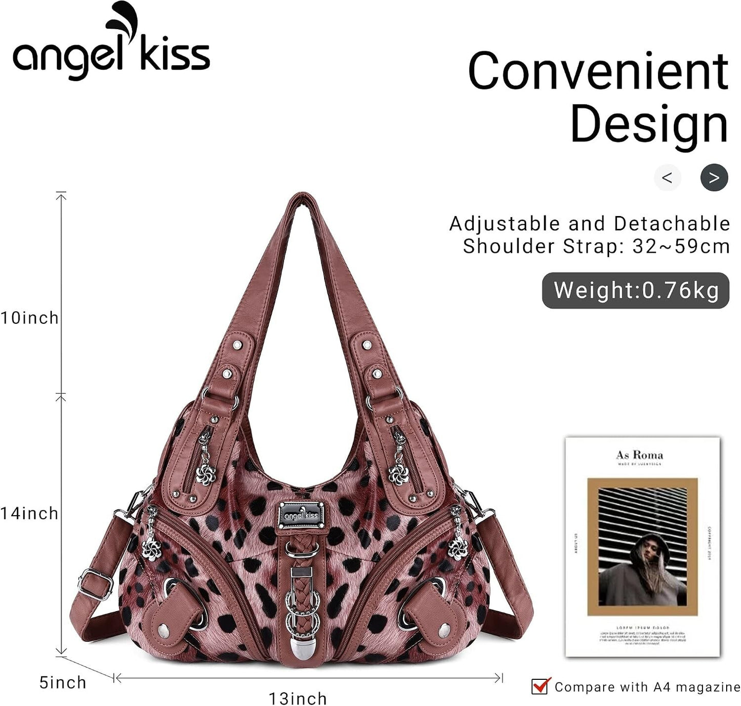 Angelkiss Women's Hobo Purse Handbag Daily Shoulder Bag