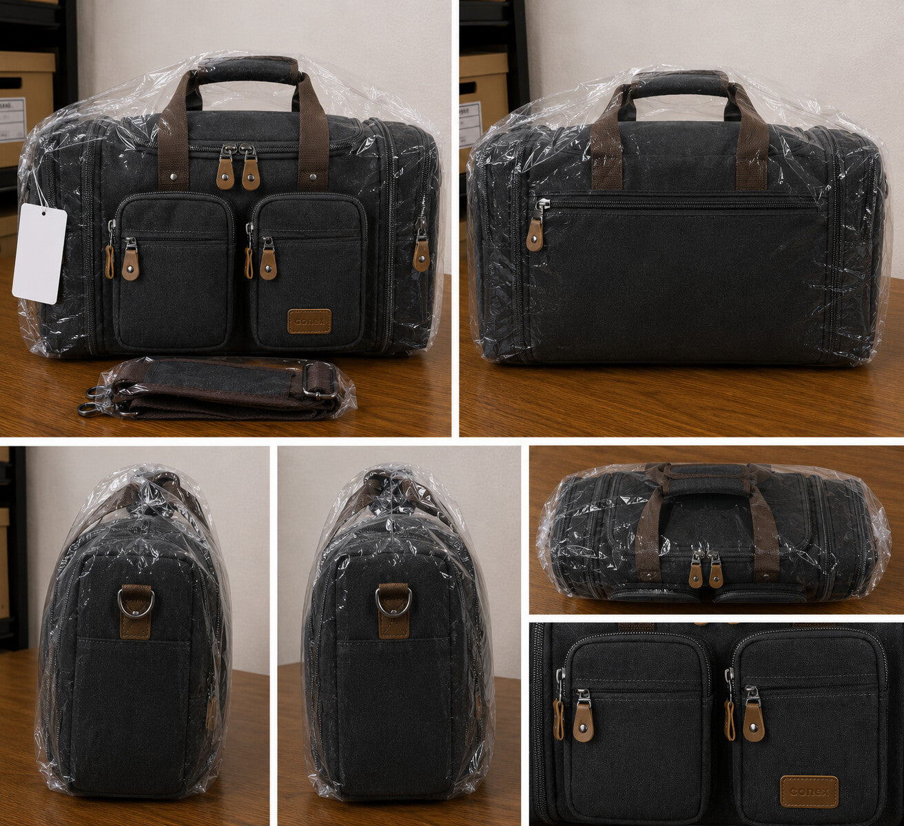 50L Expandable Duffle Bag Water Resistant Pocket Carry On