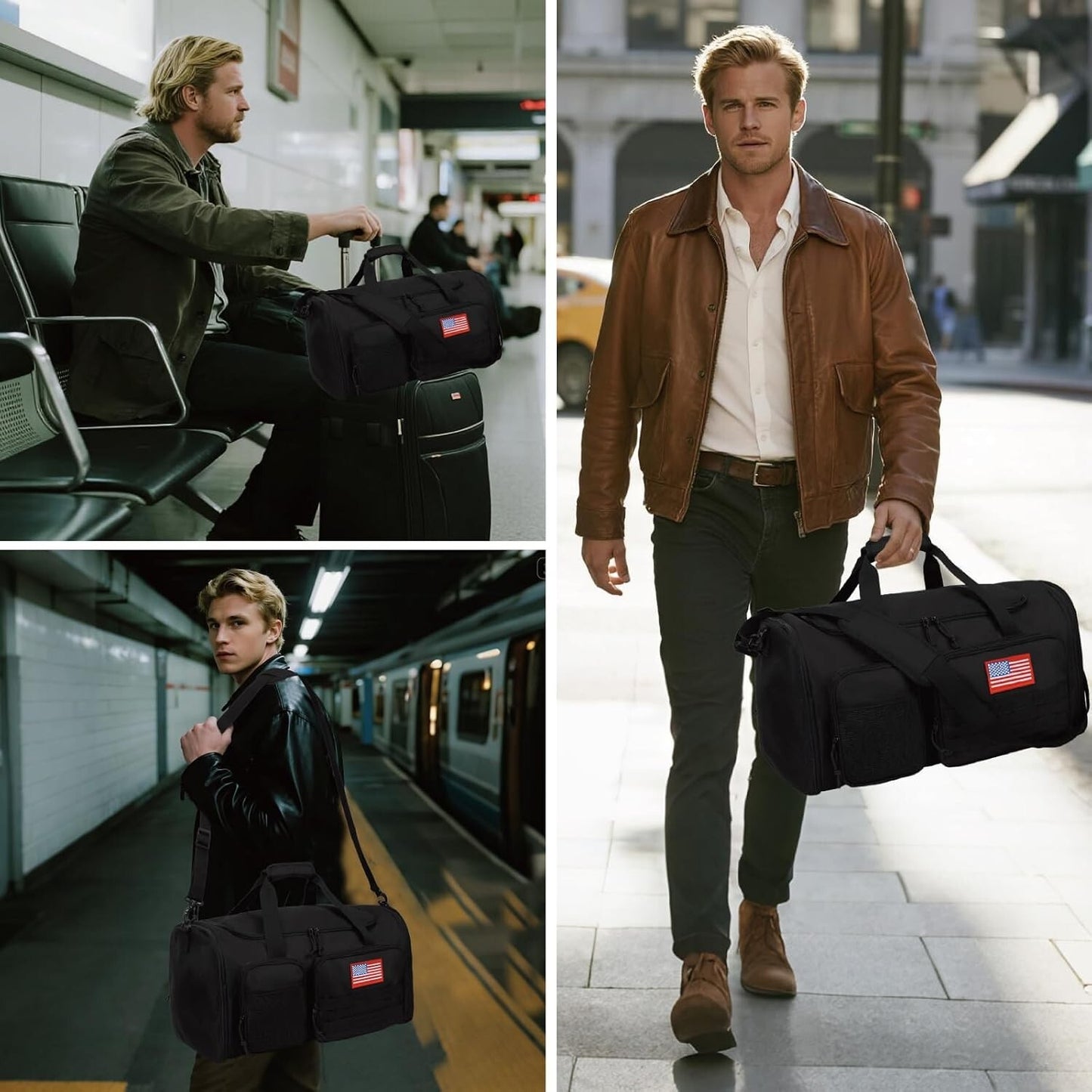 52L Tactical Expandable Travel Duffel Shoe Bag Pocket 900D
