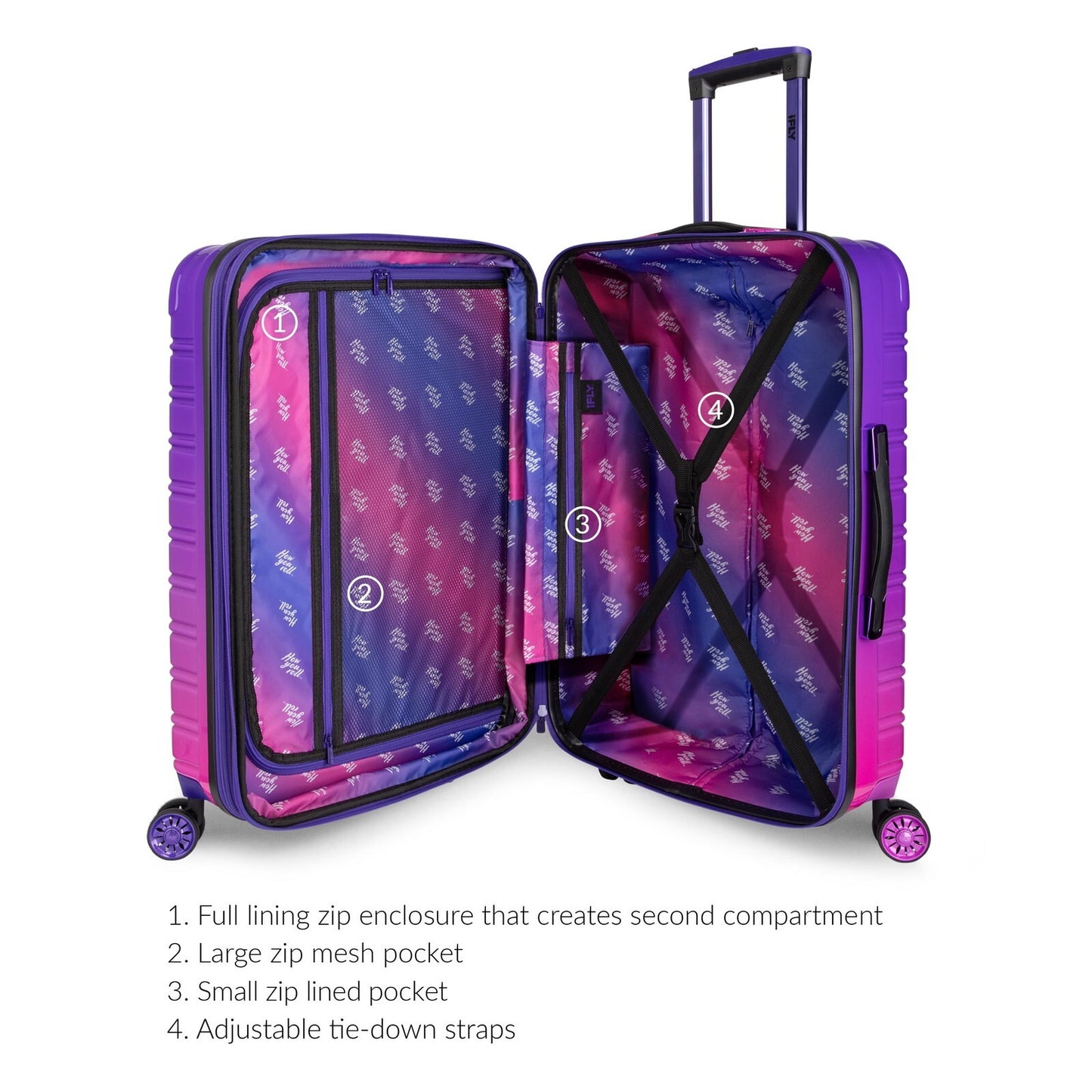 Fibertech 20" Hardside Carry-On Suitcase – Expandable Spinner Luggage for Travel
