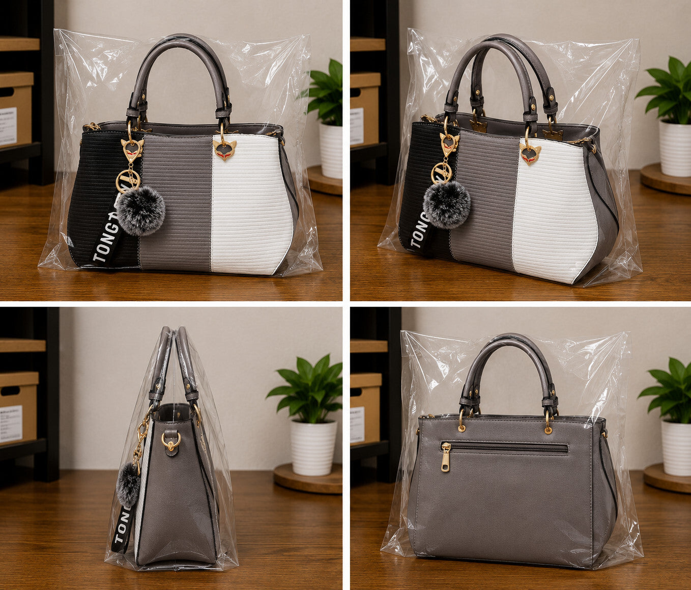 Women's PU Leather Satchel Shoulder Tote Handbag Purse
