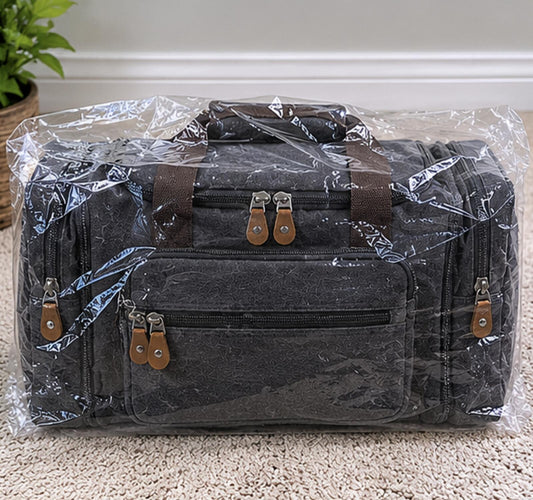Canvas Duffle Bag for Travel 50L Expandable (Dark Gray)