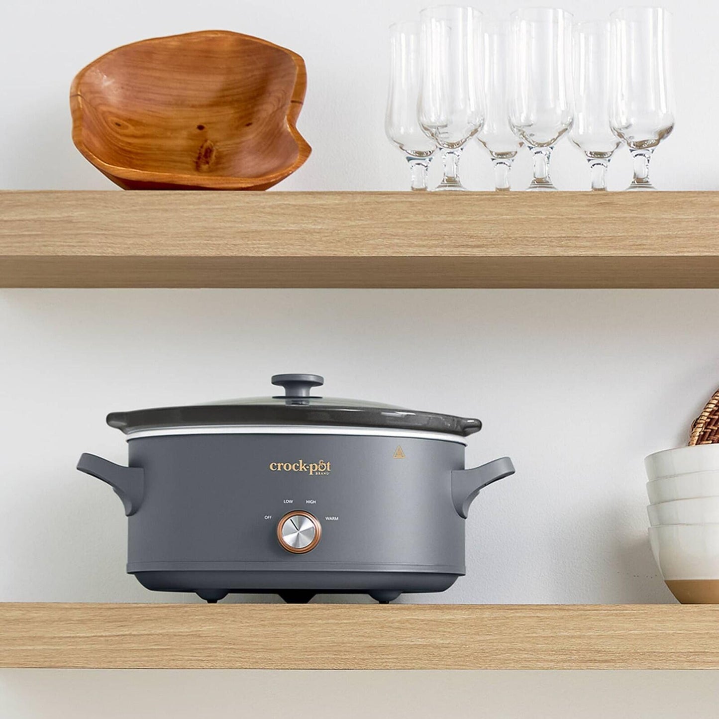 Manual 7-Quart Slow Cooker, Mussel Grey