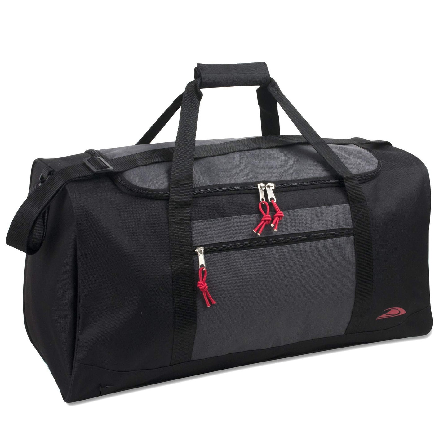 24 Inch Overnight Duffel Bag Travel Sports Gym Black Red