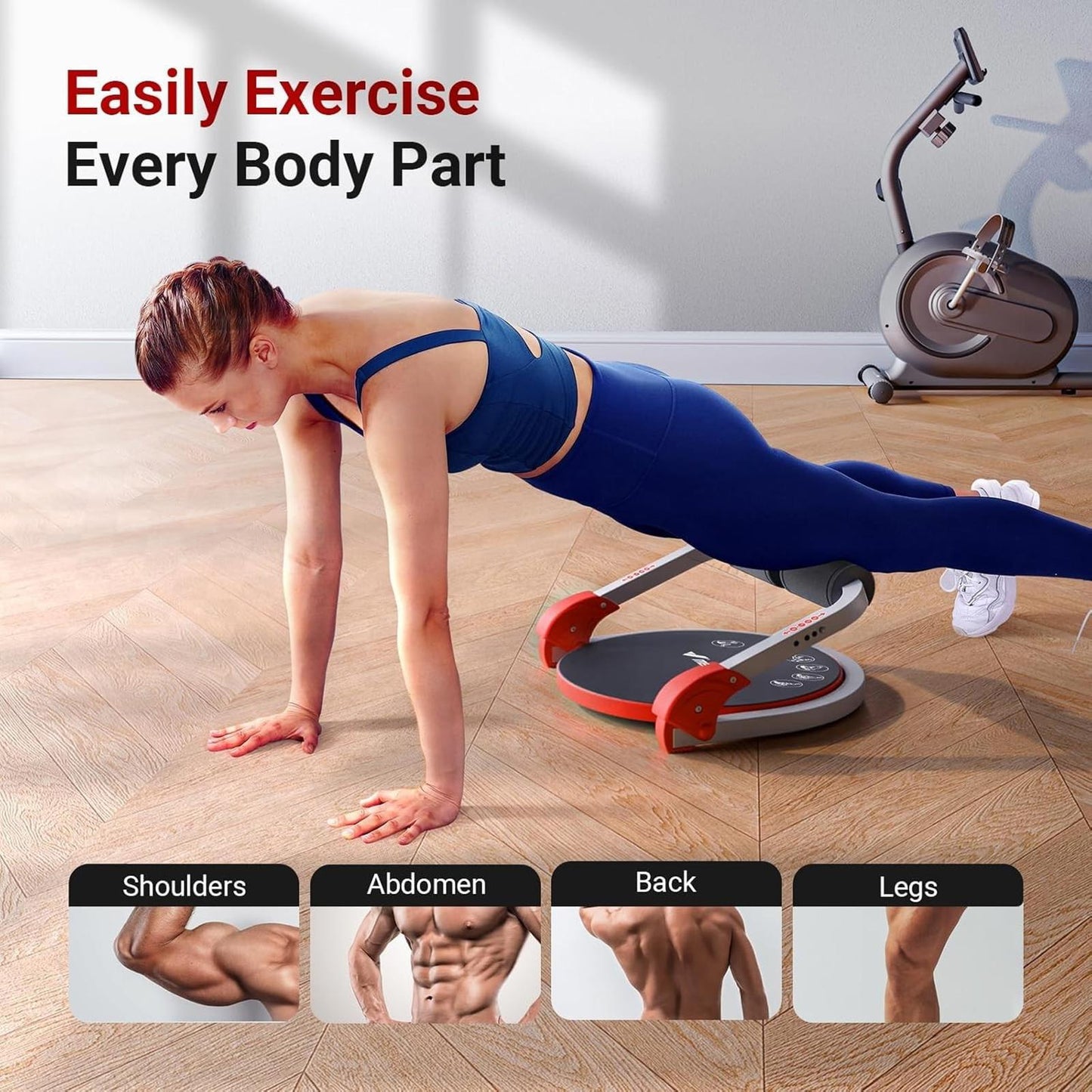 Ab Machine Sit Up Exercise Equipment w/ Adjustable Resistance Auto Rebound