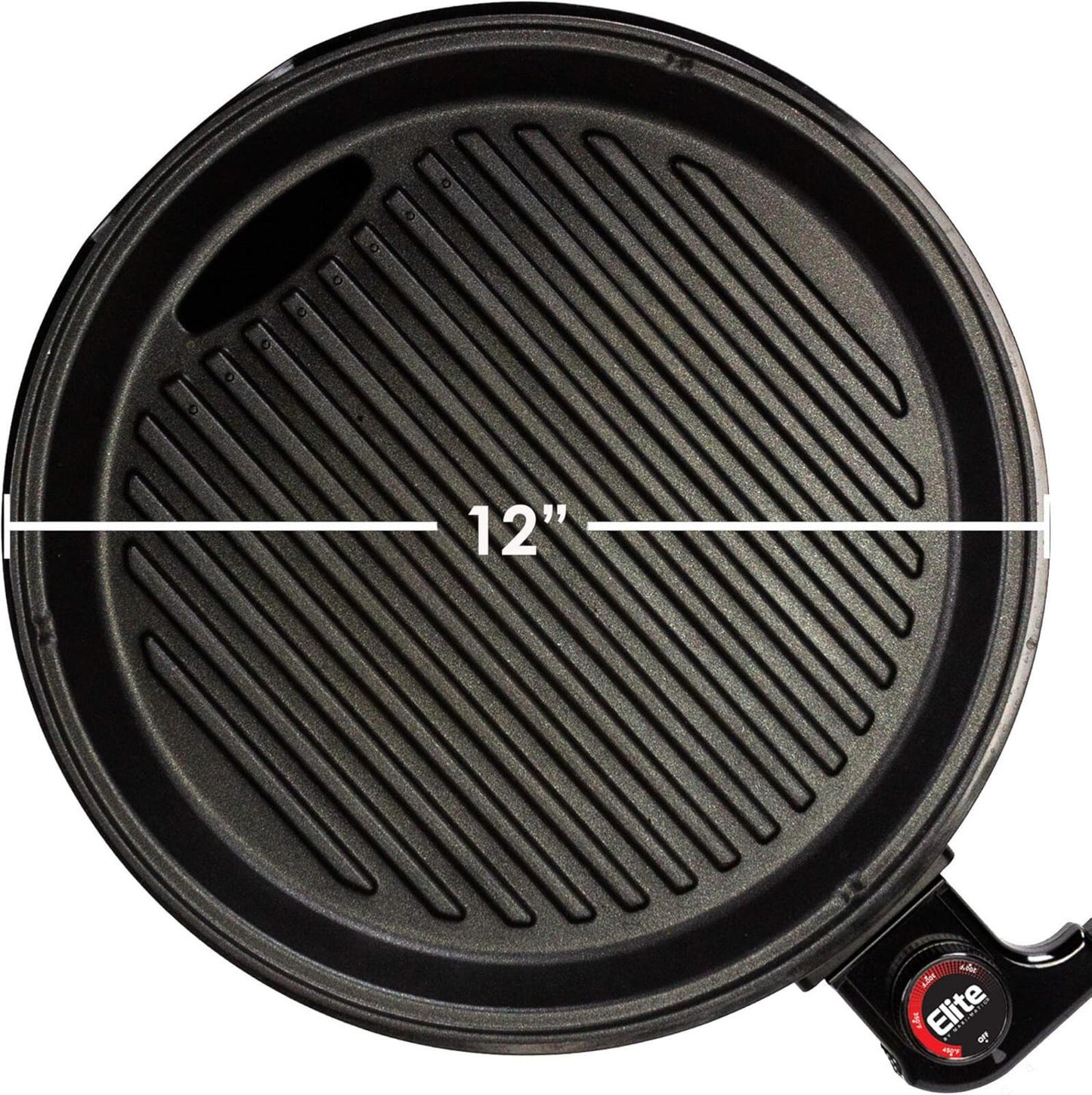 EMG6505G 12" Smokeless Indoor Electric BBQ Grill w/ Glass Lid Nonstick