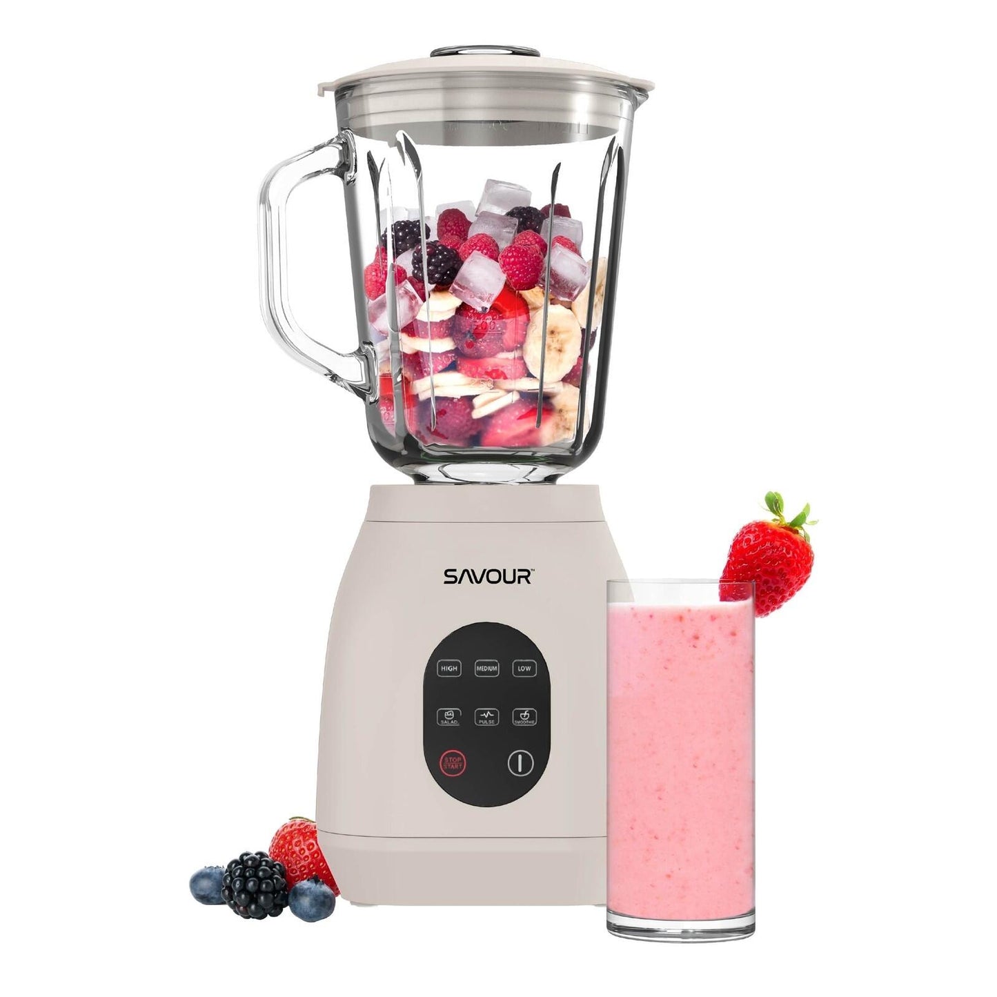 500W Touchscreen Smoothie Blender 50oz Ice Crushing Countertop