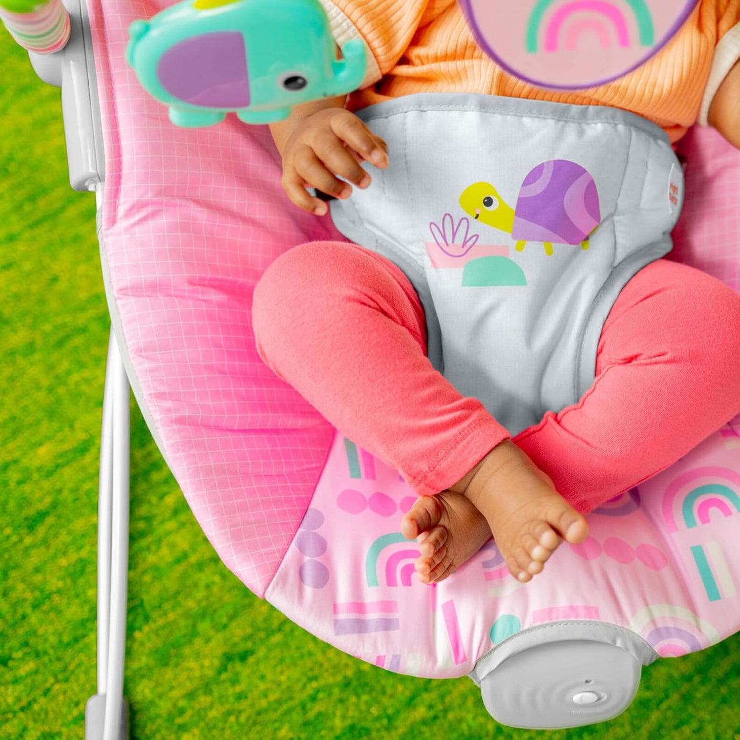 Pink Paradise Portable Baby Bouncer with Vibrating Infant Seat and -Toy Bar, Max