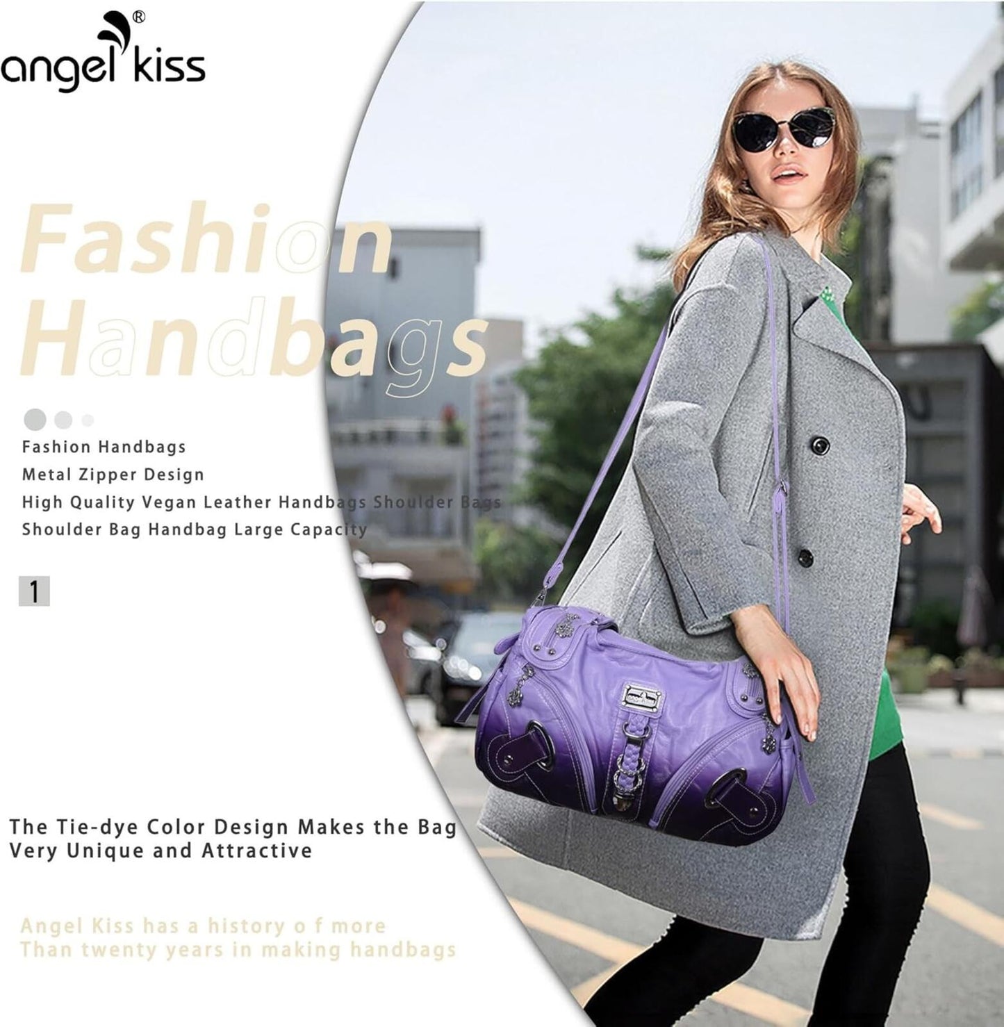 Angelkiss Women’s Large Hobo Satchel Shoulder Handbag Purse