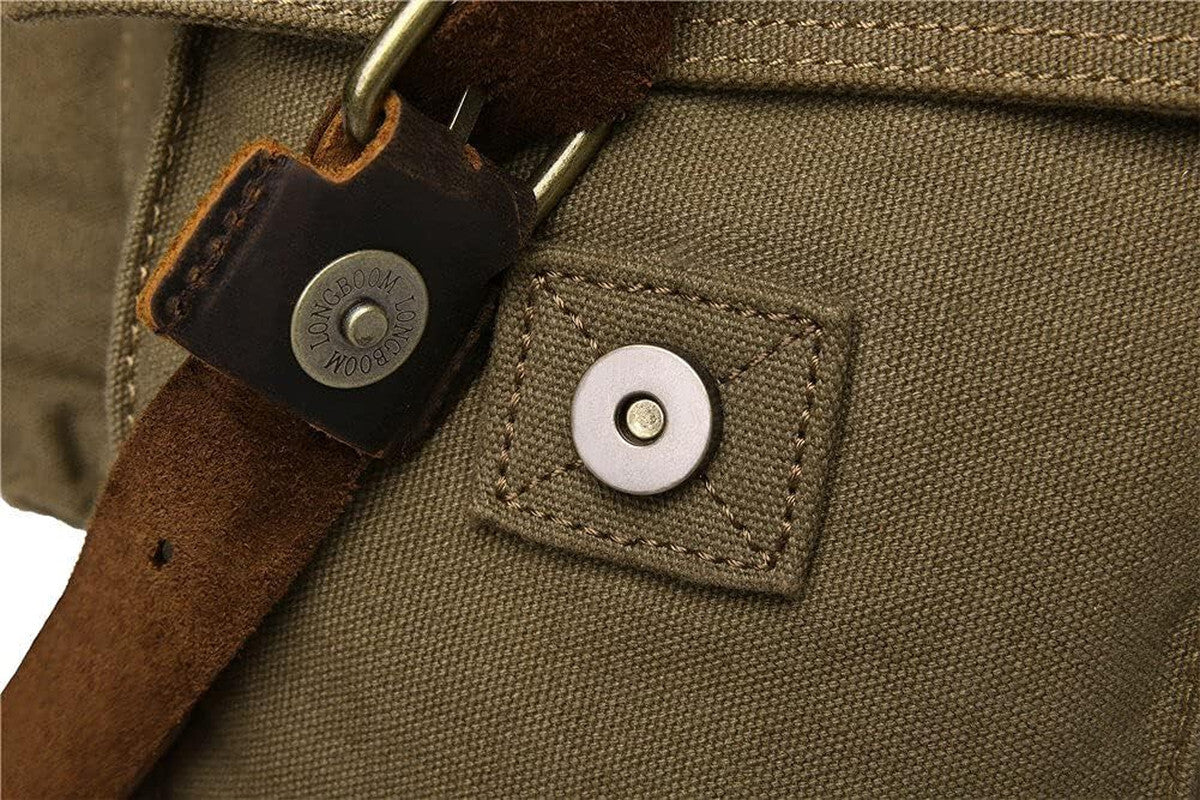 Vintage Leather Canvas Laptop Bag Messenger Bags Medium
