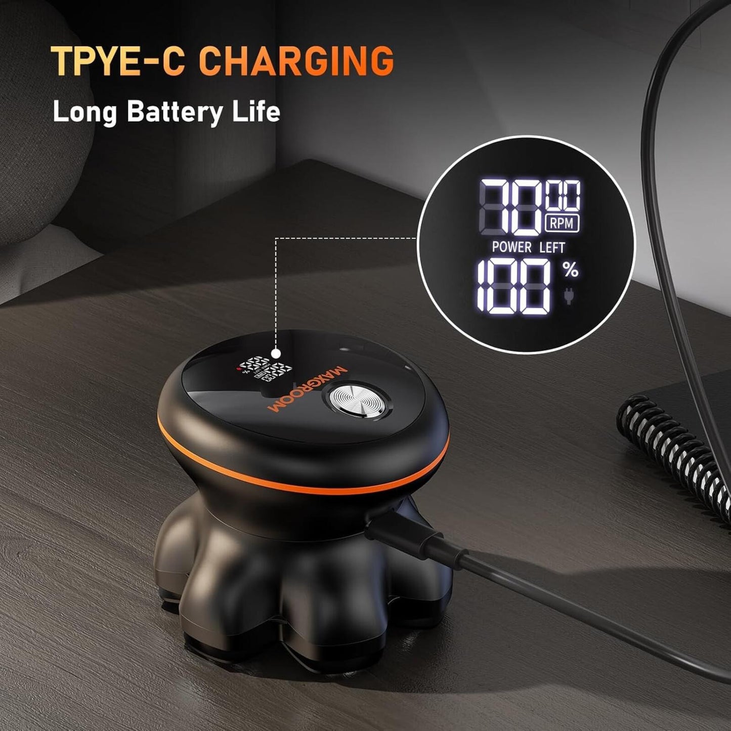 7D Waterproof Electric Head Shaver for Bald Men - Cordless, Rechargeable, LED Di