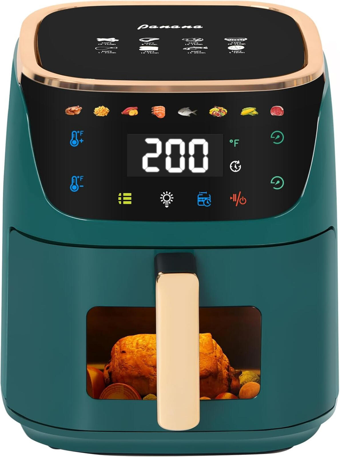 8Qt Large Air Fryer Digital Touch 8 Presets Nonstick Dishwasher Safe Green