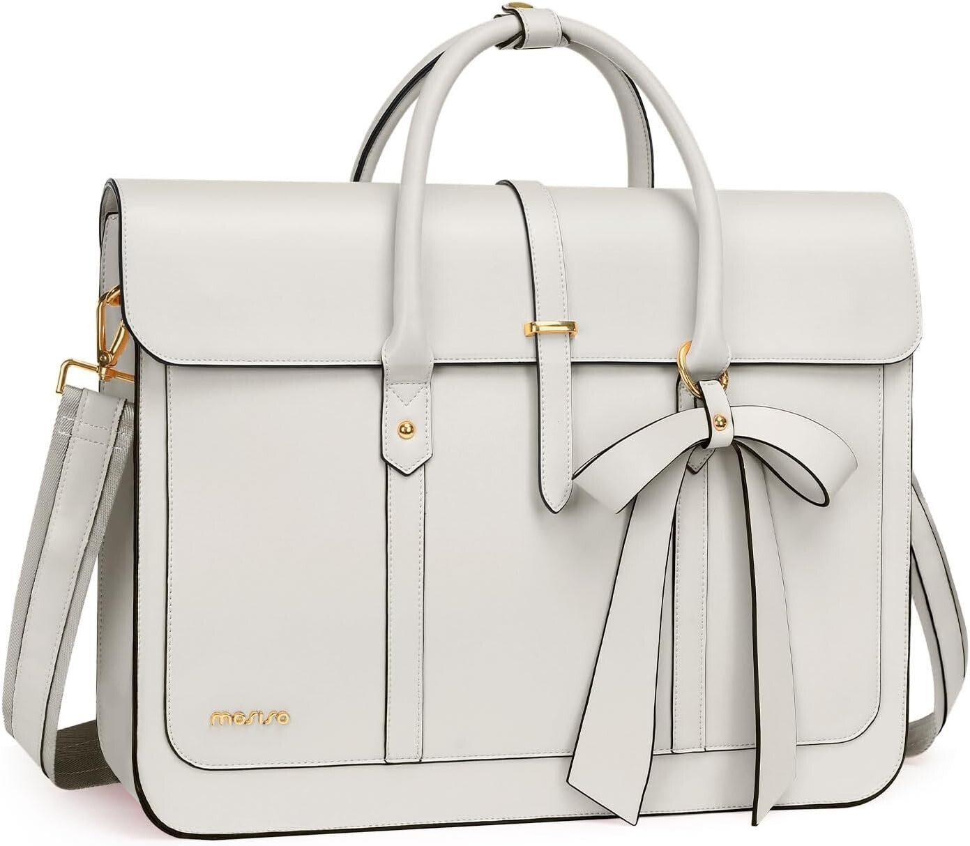 Women's PU Leather Laptop Bag Convertible Backpack Bowknot