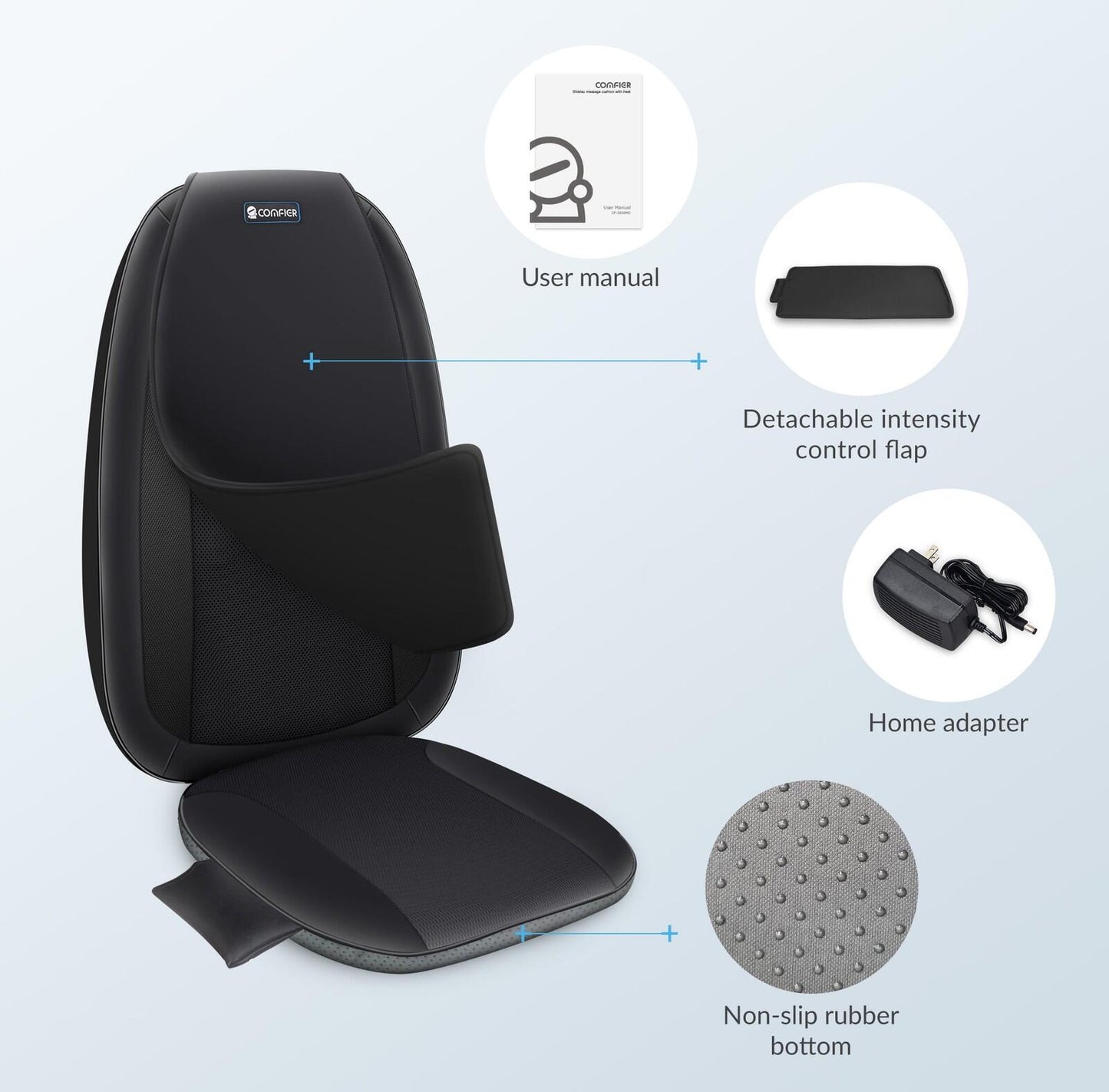 Shiatsu Back Massager with Heat Deep Tissue Kneading Massage Seat Cushion Electr