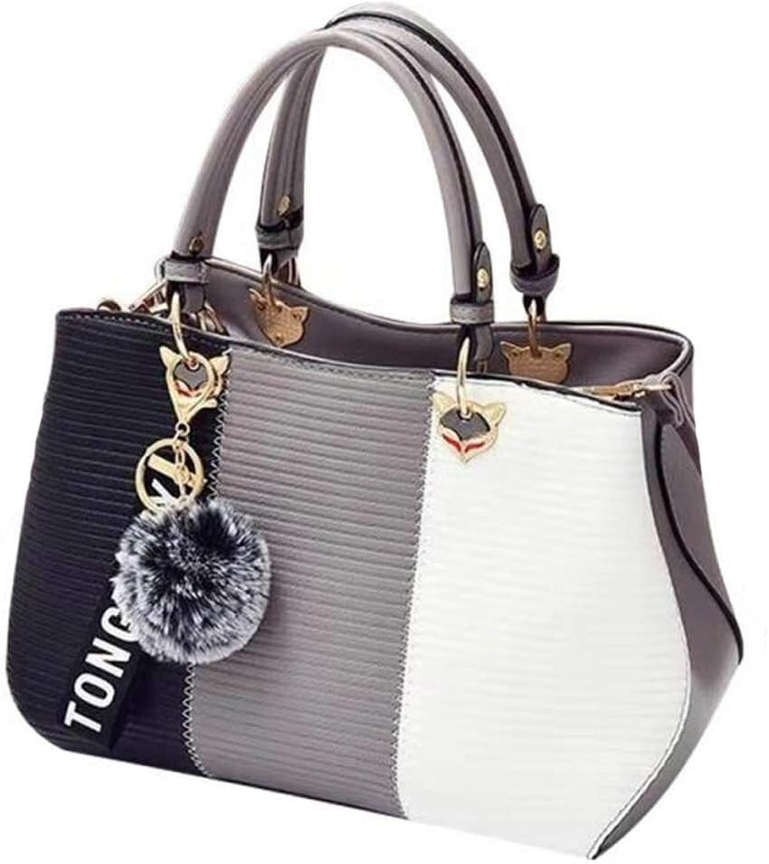 Women's PU Leather Satchel Shoulder Tote Handbag Purse