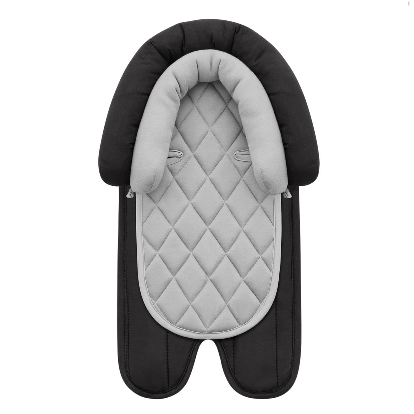 Infant Car Seat Head Support Soft 2-in-1 Insert for Newborn Stroller Gray/Black