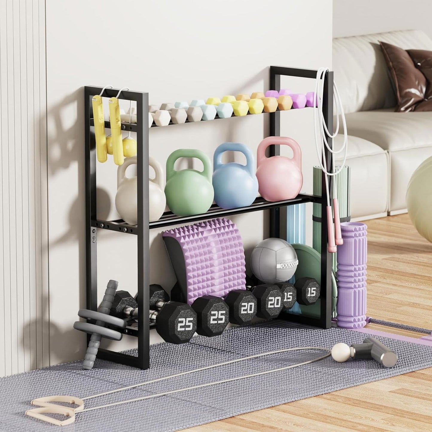 3-Tier Dumbbell Rack Weight Stand Only Home Gym Storage Up to 390Lb