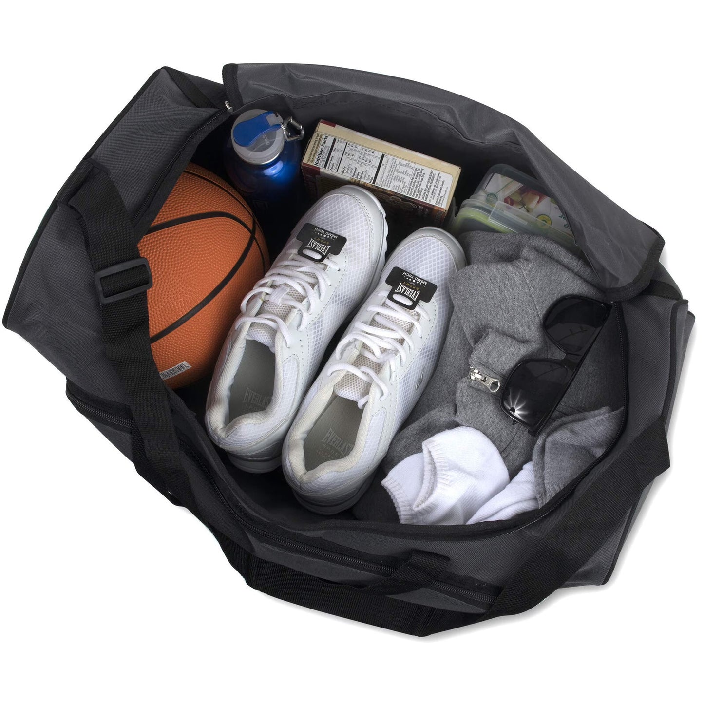 24 Inch Overnight Travel Duffel Bag Charcoal Gray 55L