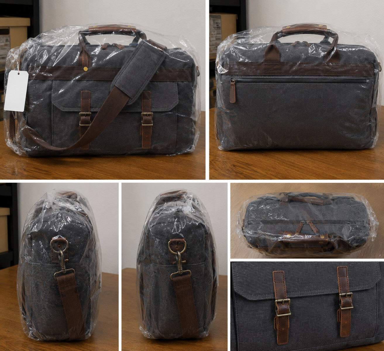 Men's Women's Waterproof Leather Bag Overnight Weekender